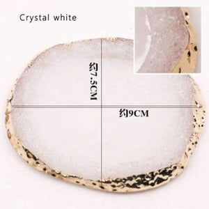 Planet Gates crystal white 10 Color Resin Nail Art Painting Gel Palette Golden Edge Polish Agate Mix Stir Crystal Gem Plate Manicure Accessory New DIY Tool