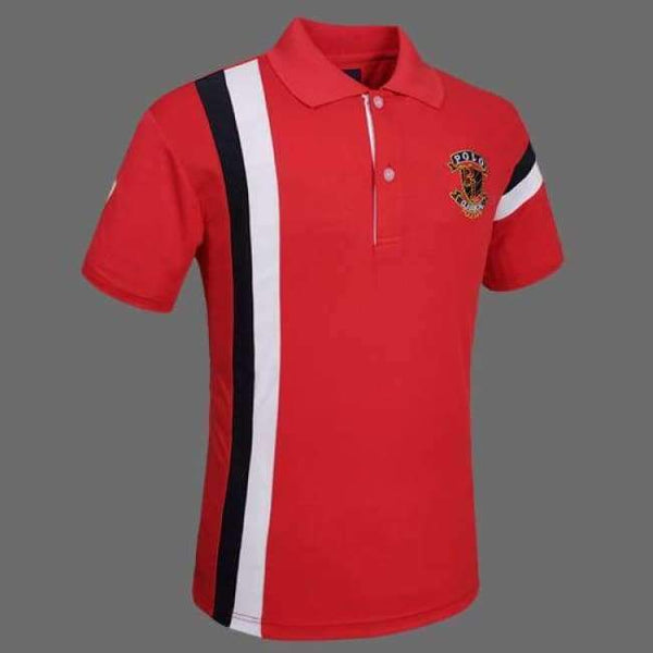 Planet Gates CSL03P Red / M T-Shirt Men Golf Polo cotton tops & tees Short Sleeve Golf Shirts Breathable Quick Dry Fit Plus Size M-XXXL
