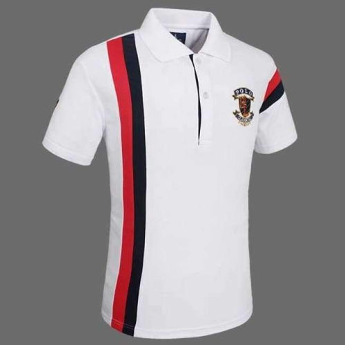 Planet Gates CSL03P White / M T-Shirt Men Golf Polo cotton tops & tees Short Sleeve Golf Shirts Breathable Quick Dry Fit Plus Size M-XXXL