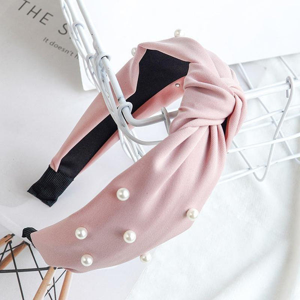 Headband Knot Hair Hoop For Women Simple Cotton Fabric Cross Pearl  Girls Hairband Hair Accessories DSFG05