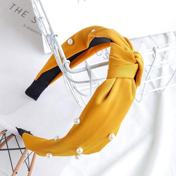 Headband Knot Hair Hoop For Women Simple Cotton Fabric Cross Pearl  Girls Hairband Hair Accessories DSFG05