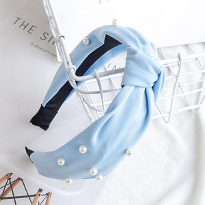 Headband Knot Hair Hoop For Women Simple Cotton Fabric Cross Pearl  Girls Hairband Hair Accessories DSFG05
