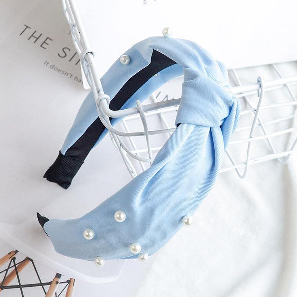 Headband Knot Hair Hoop For Women Simple Cotton Fabric Cross Pearl  Girls Hairband Hair Accessories DSFG05