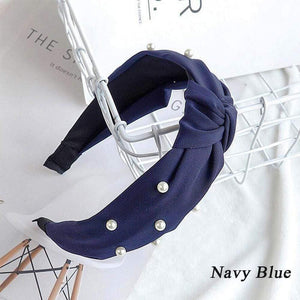 Headband Knot Hair Hoop For Women Simple Cotton Fabric Cross Pearl  Girls Hairband Hair Accessories DSFG05