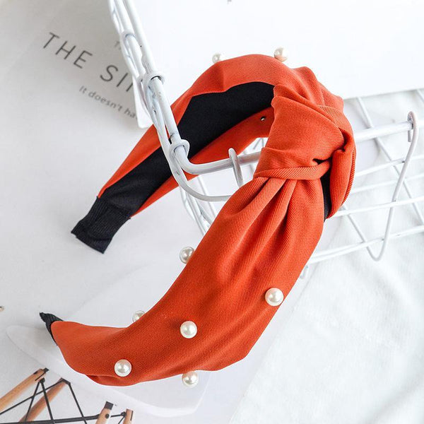 Headband Knot Hair Hoop For Women Simple Cotton Fabric Cross Pearl  Girls Hairband Hair Accessories DSFG05
