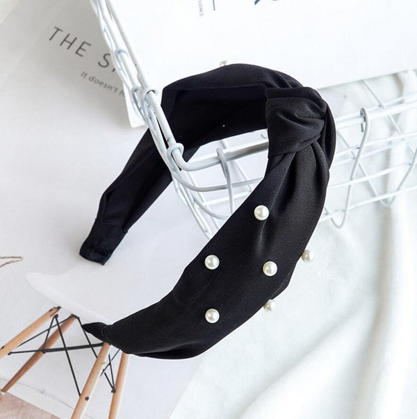 Headband Knot Hair Hoop For Women Simple Cotton Fabric Cross Pearl  Girls Hairband Hair Accessories DSFG05