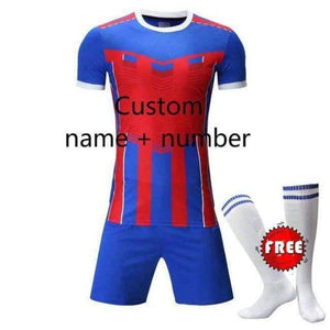 Planet Gates CT RD / Asian size 2XL Custom Adult Soccer Jerseys Set Uniforms Football Clothes Kit Cheap Breathable Football Shirt Tracksuit Free Socks