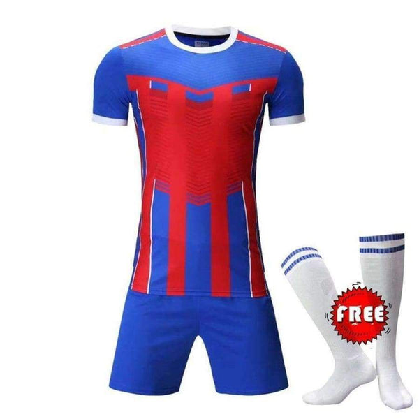 Planet Gates CT RD / Asian size 2XL Custom Adult Soccer Jerseys Set Uniforms Football Clothes Kit Cheap Breathable Football Shirt Tracksuit Free Socks