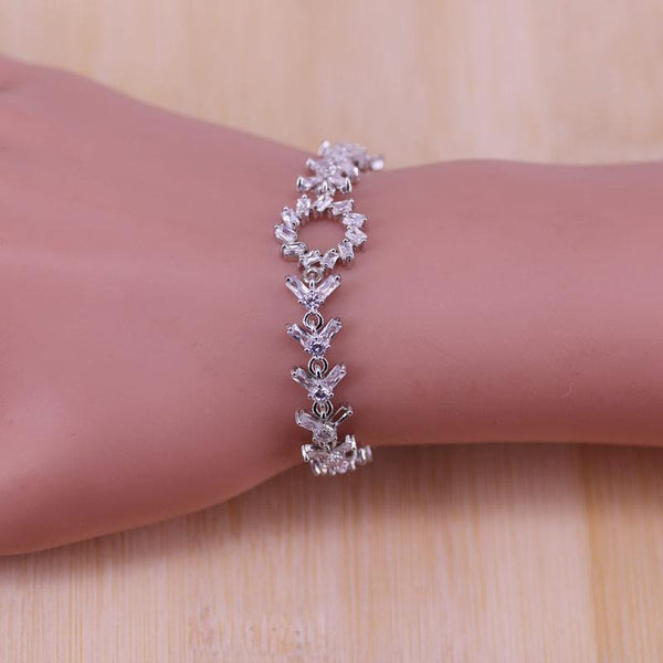 Planet Gates Cubic Zirconia 925 Sterling Silver Wedding Jewelry Sets Earrings Pendant Necklace Rings Size 6-10