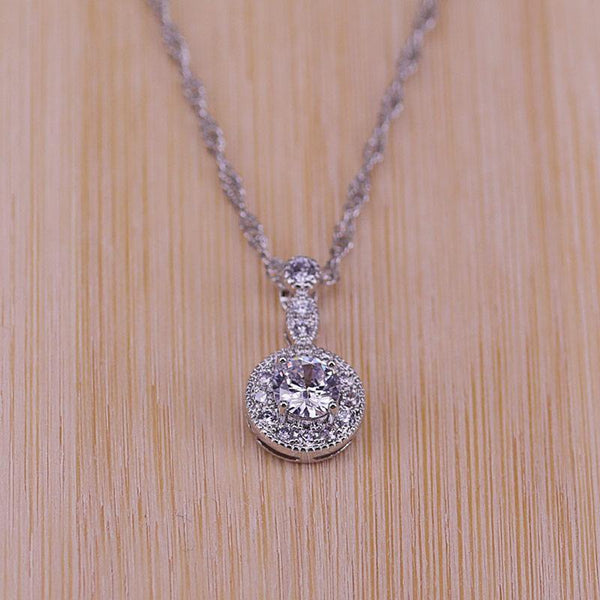 Planet Gates Cubic Zirconia 925 Sterling Silver Wedding Jewelry Sets Earrings Pendant Necklace Rings Size 6-10