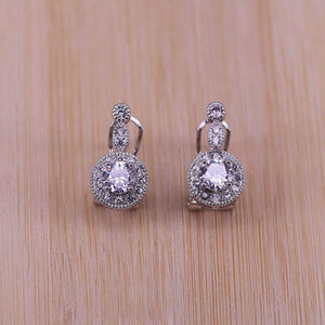 Planet Gates Cubic Zirconia 925 Sterling Silver Wedding Jewelry Sets Earrings Pendant Necklace Rings Size 6-10