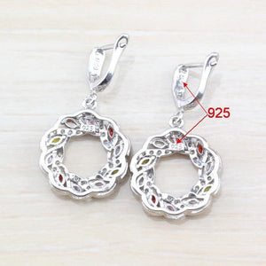 Planet Gates Cubic Zirconia 925 Sterling Silver Women Wedding Jewelry Set Ring Size 6/7/8/9/10 Free Gift  Box T295