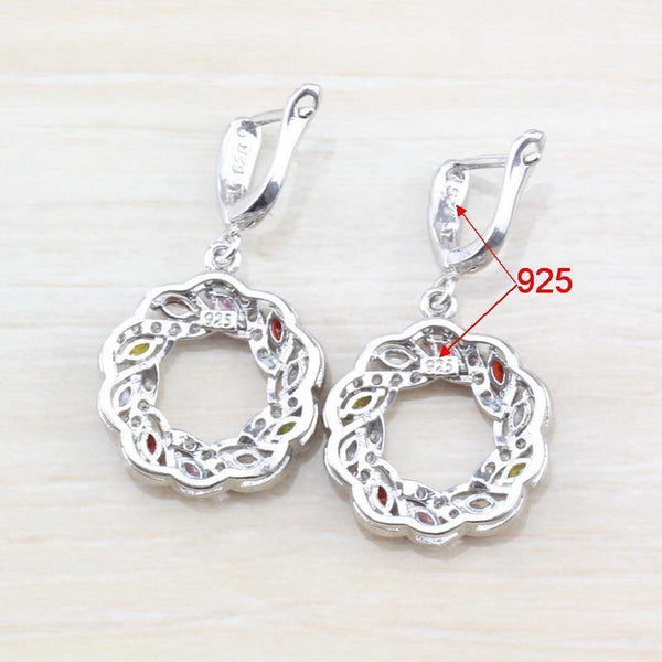 Planet Gates Cubic Zirconia 925 Sterling Silver Women Wedding Jewelry Set Ring Size 6/7/8/9/10 Free Gift  Box T295