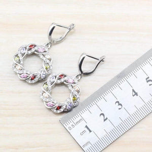 Planet Gates Cubic Zirconia 925 Sterling Silver Women Wedding Jewelry Set Ring Size 6/7/8/9/10 Free Gift  Box T295