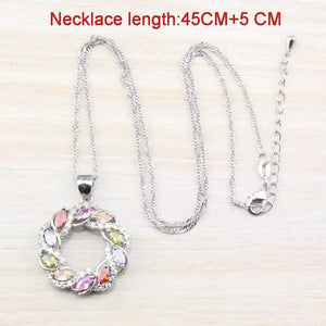 Planet Gates Cubic Zirconia 925 Sterling Silver Women Wedding Jewelry Set Ring Size 6/7/8/9/10 Free Gift  Box T295