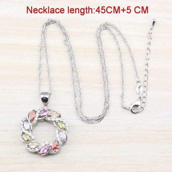 Planet Gates Cubic Zirconia 925 Sterling Silver Women Wedding Jewelry Set Ring Size 6/7/8/9/10 Free Gift  Box T295