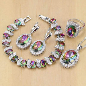 Planet Gates Cubic Zirconia Jewelry Sets Women 925 Sterling Silver Jewelry Earrings/Pendant/Necklace/Rings/Bracelet