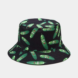 Planet Gates cucumber Fashion Cartoon Printed Cute Bucket Hat Summer Reversible Fishermant Hat For Women Men Street Hip Hop Fishing Cap Gorro