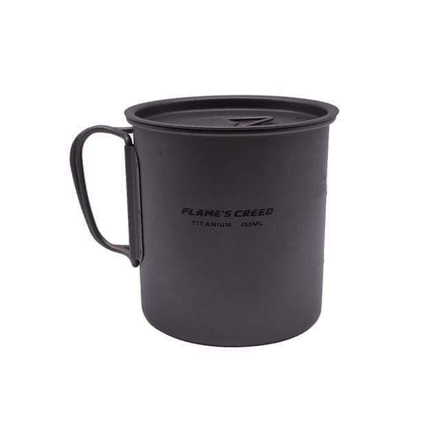 Planet Gates 300ML 450ML Outdoor Hiking Camping Picnic Titanium Pot Mug Bowl 3 in 1 Lightweight Camping Equipment