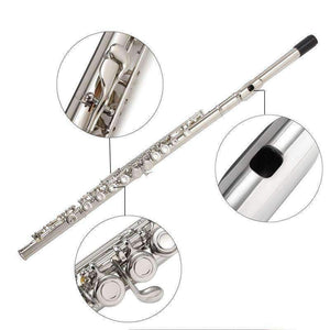 Planet Gates Cupronickel Nickel Plated 16 Hole C Key Western Concert Flute Kit with Case Cover Parts For Musical Instrument Beginners