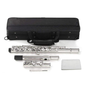 Planet Gates Cupronickel Nickel Plated 16 Hole C Key Western Concert Flute Kit with Case Cover Parts For Musical Instrument Beginners