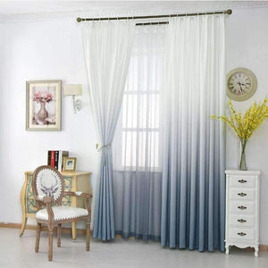 Planet Gates Curtains Gradient Print Voile Curtain Modern Window Living Room Tulle Curtains Drapes Gray Fabric Cortinas T&185 #30
