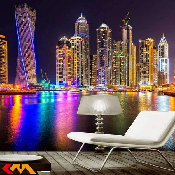 Planet Gates Custom 3D Photo Wallpaper Dubai Night View City Building Wall Mural Wall Papers Home Decor Living Room Background Wall Painting