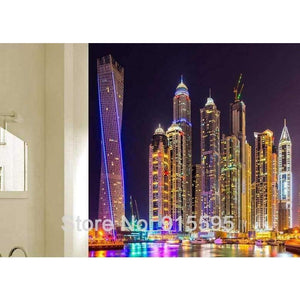 Planet Gates Custom 3D Photo Wallpaper Dubai Night View City Building Wall Mural Wall Papers Home Decor Living Room Background Wall Painting