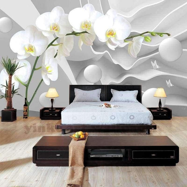Planet Gates Custom 3d stereoscopic wallpaper space butterfly orchid ball wallpaper modern living room bedroom 3D wallpapers large mural