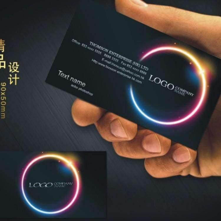 Planet Gates Custom  black business card printing free design and full color  two sided printing Personalized business cards 500 pcs /lot