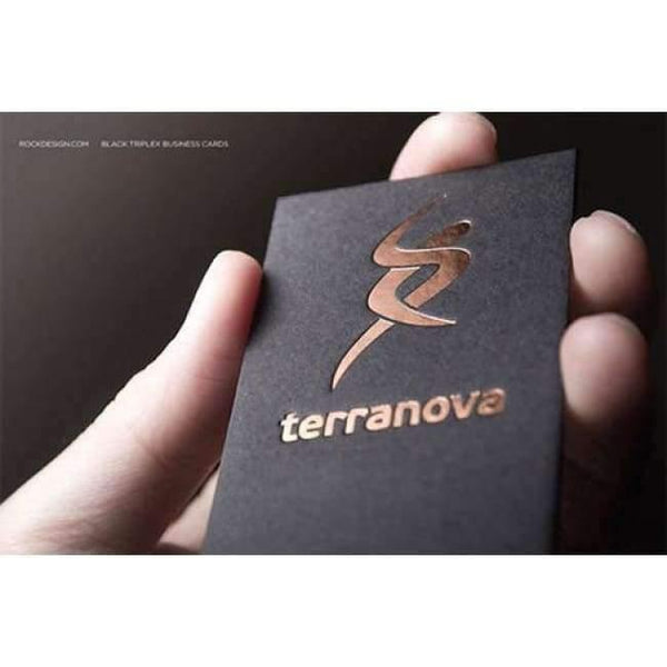 Planet Gates Custom black gold stamping business card printing Business Card Printing gold foil gift card