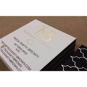 Planet Gates Custom black gold stamping business card printing Business Card Printing gold foil gift card