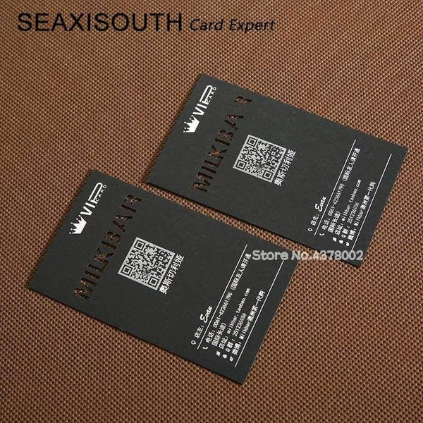 Planet Gates Custom business cards gold foil cards embossed carving name card printing Japanese black card / 300g