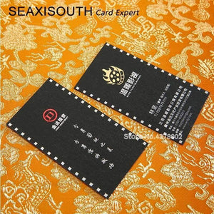 Planet Gates Custom business cards gold foil cards embossed carving name card printing Japanese black card / 300g