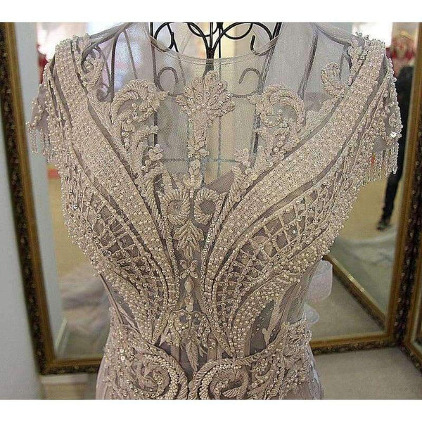 Planet Gates Custom Made Sleeveless O-Neck Embroidery Crystal Mermaid Wedding Dress 2018 Wedding Dresses Trumpet Court Train