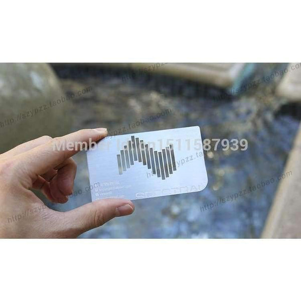 Planet Gates Custom metal business cards  Deluxe Metal Business Card printing visit/name Card100pcs a lot free designing and free shipping
