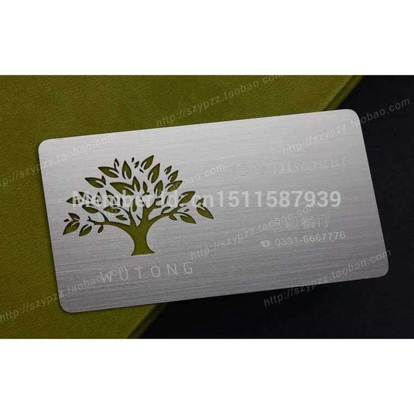 Planet Gates Custom metal business cards  Deluxe Metal Business Card printing visit/name Card100pcs a lot free designing and free shipping