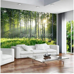 Custom Photo Wallpaper 3D Green Forest Nature Landscape Large Murals Living Room Sofa Bedroom Modern Wall Painting Home Decor - Planet Gates