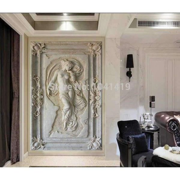 Planet Gates Custom Photo Wallpaper European Style Figure Statue 3D Embossed Mural Hotel Living Room Backdrop Mural Wall Papers 3D Home Decor