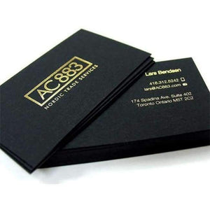 Planet Gates Custom print business card high quality 500gsm black paper gold silve foil/stamping nama card, custom business card printing