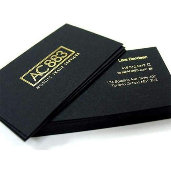 Planet Gates Custom print business card high quality 500gsm black paper gold silve foil/stamping nama card, custom business card printing