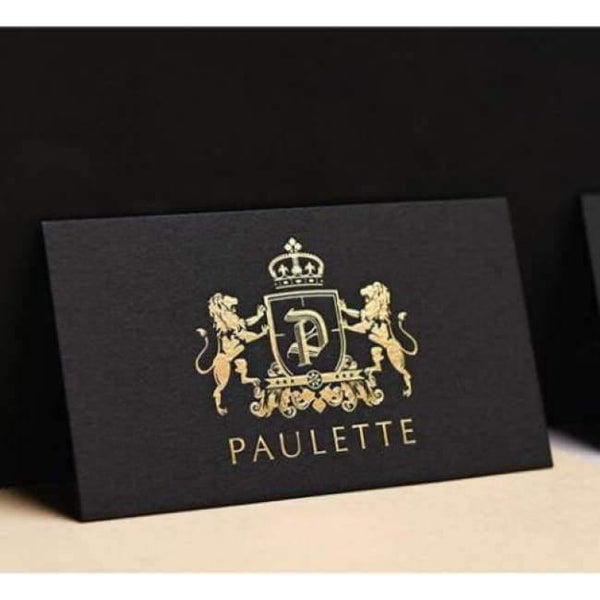Planet Gates Custom print business card high quality 500gsm black paper gold silve foil/stamping nama card, custom business card printing