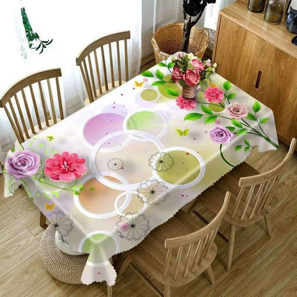 Planet Gates Customize 3D Tablecloth Colored Paper Flower Pattern Dustproof Thicken Cotton Wedding Party Rectangular Table cloth Home textile