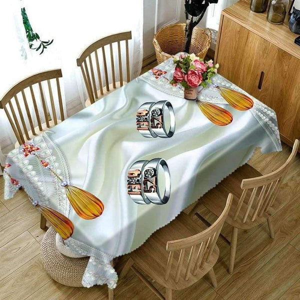Planet Gates Customize 3D Tablecloth Colored Paper Flower Pattern Dustproof Thicken Cotton Wedding Party Rectangular Table cloth Home textile