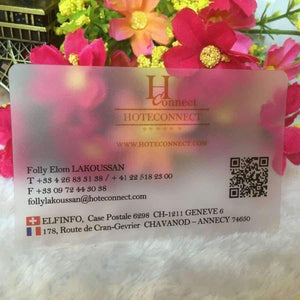 Planet Gates Customized business cards custom frost transparent plastic business card printing  stronger and waterproof name/visit card
