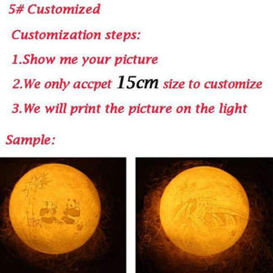 Planet Gates Customized / DIA 10cm PLA 2/3/7/16 Colors 3D LED Print Moon Night Light Lamp LED Bedside Moon Light Children's Night Light Decoration Home Desk Gift