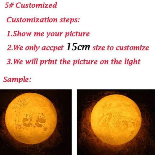 Planet Gates Customized / DIA 10cm PLA 2/3/7/16 Colors 3D LED Print Moon Night Light Lamp LED Bedside Moon Light Children's Night Light Decoration Home Desk Gift