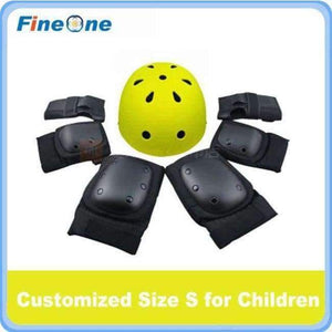Planet Gates Customized Yellow S Helmet Elbow Knee Protection Kit Skating Helmet Electric Scooter Protection Kit for Ninbot Mini Balacne Scooter