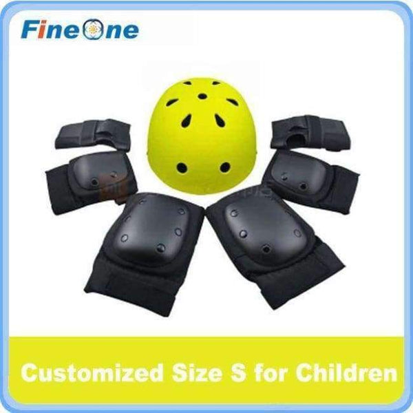 Planet Gates Customized Yellow S Helmet Elbow Knee Protection Kit Skating Helmet Electric Scooter Protection Kit for Ninbot Mini Balacne Scooter
