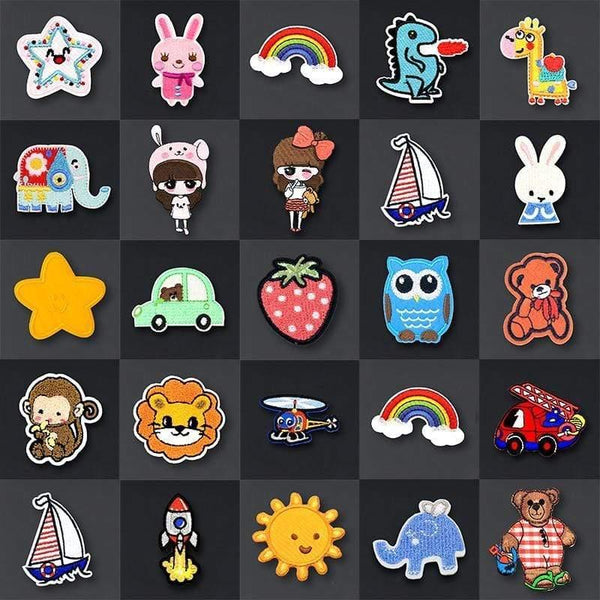 Planet Gates Cute Anime Cartoon Children Iron On Patches For Clothing Sticker Sew On Embroidery Patch On Clothes Applique Stripes Mix Lot